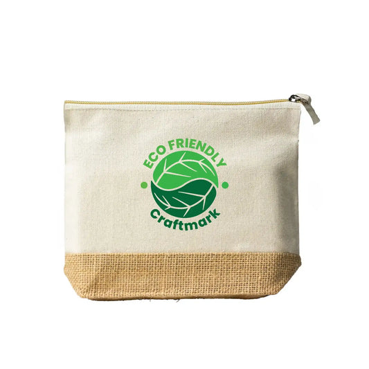 Canvas + Jute Pouch With Zipper